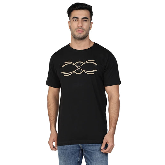 Men Black Pure Cotton T-shirt