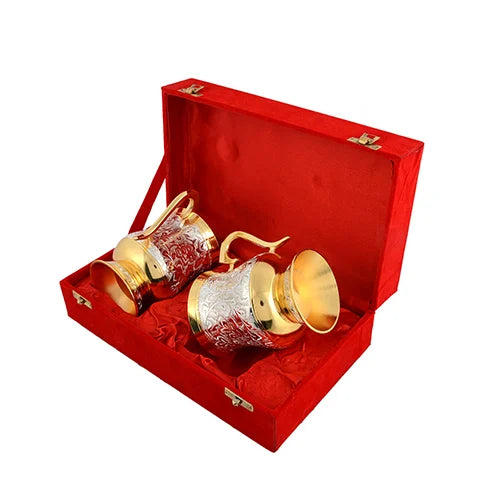 Silver & Gold Plated Coffee Mug Set