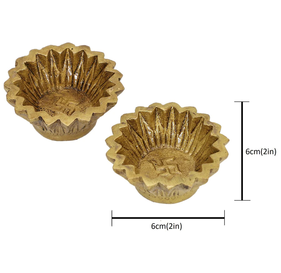 Brass Akhand Diya Pack of 2 (Type 2)