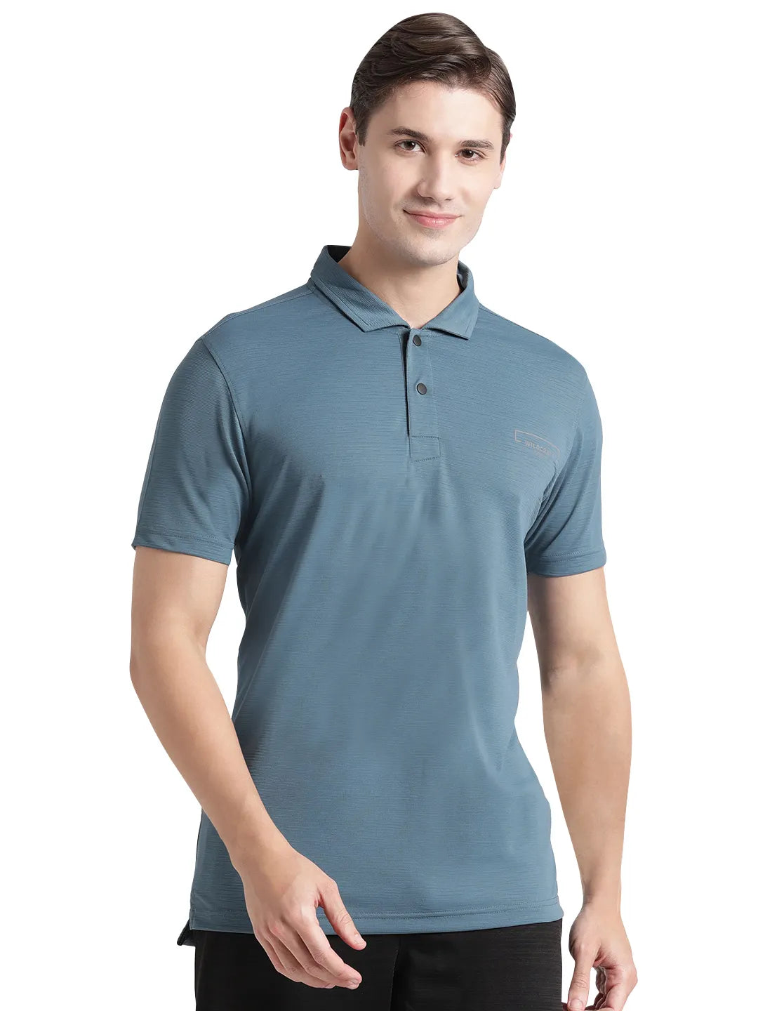 Men Stripe Jacquard Polo T-shirt