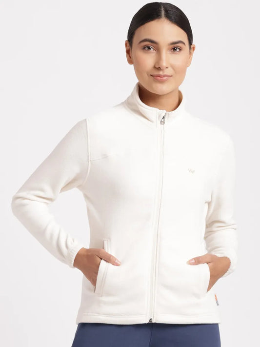 Women Fleece Jacket Solid