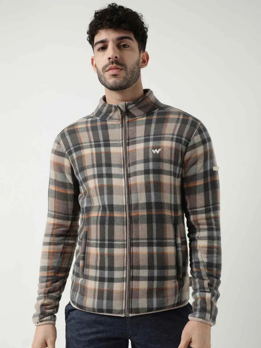 Men Hypawarm Plaid Fleece HN Jacket Pollar