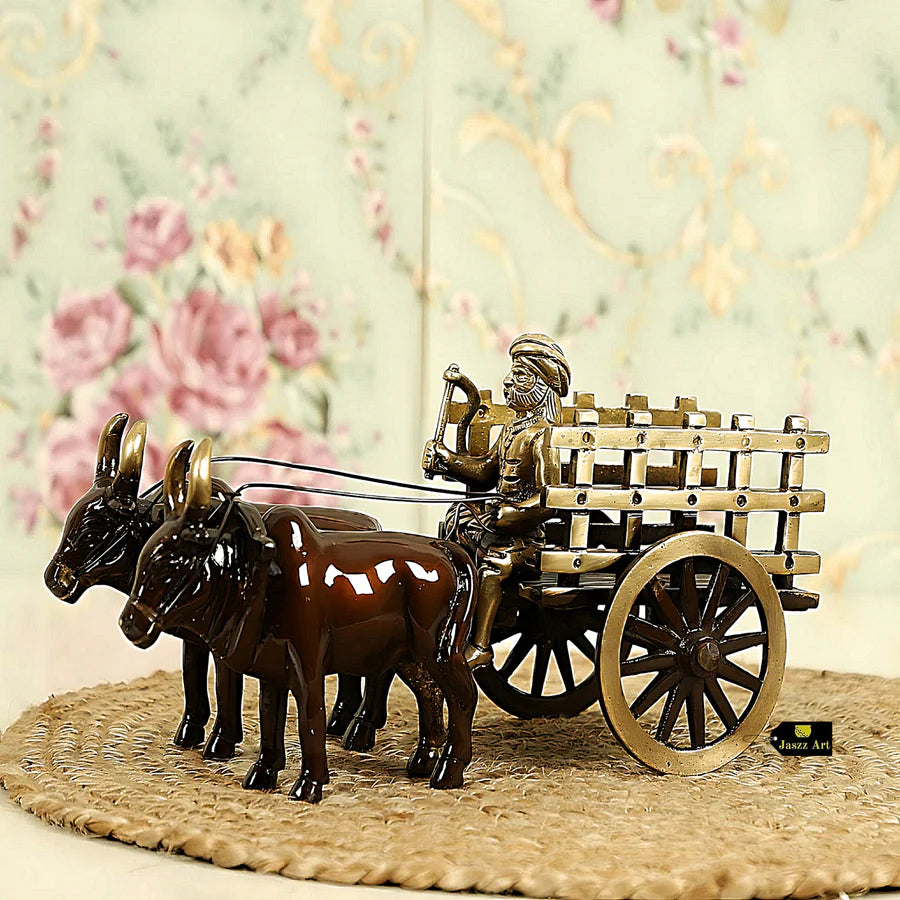 Art Brass Bullock Cart (Pack of 1)