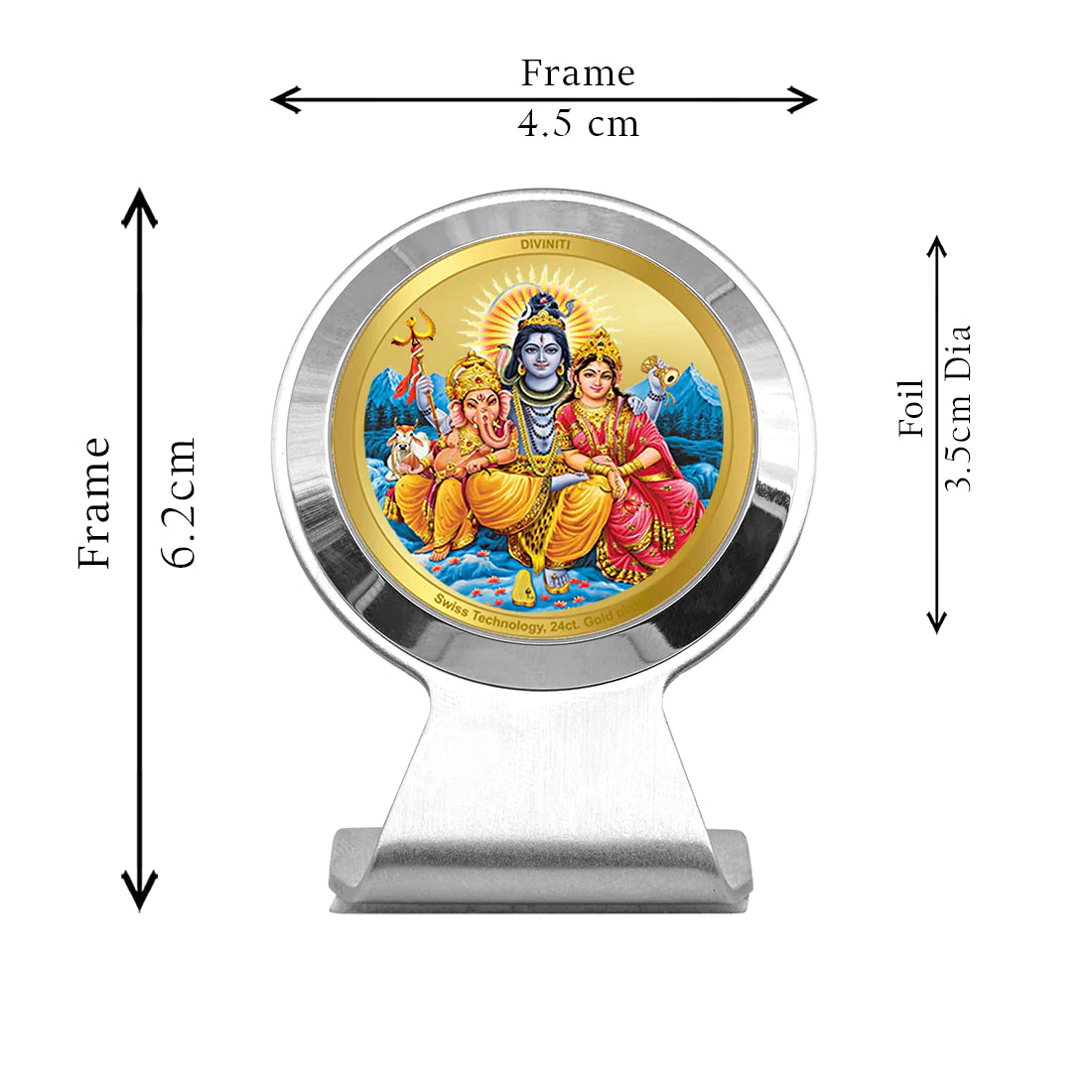 24K Gold Plated God Photo Frame For Home Decor, Table, Festival, Puja