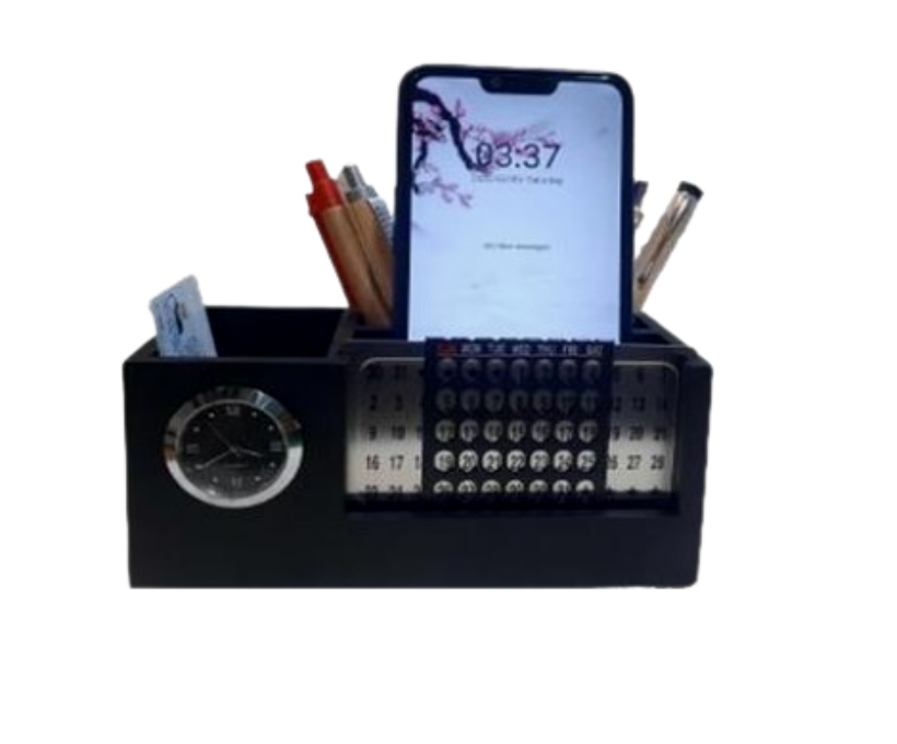 Wooden calendar desk organisers phone /pen /pencil holder for home and office