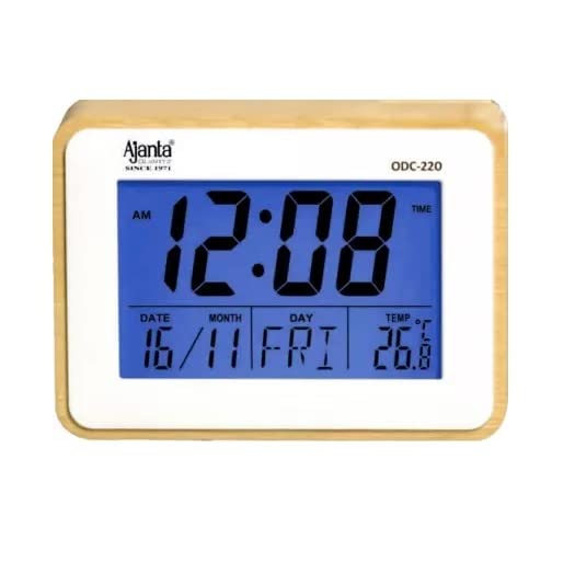 Ajanta Quartz Plastic Digital Sensor Alarm and Table Clock