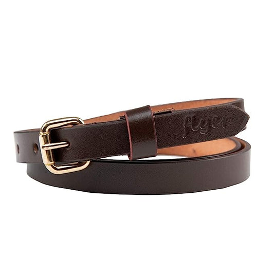 Flyer Leather belt for Women/girls Formal/Casual (Colour - Brown/Black/Tan) Buckle Adjustable Size Genuine Leather (B014)