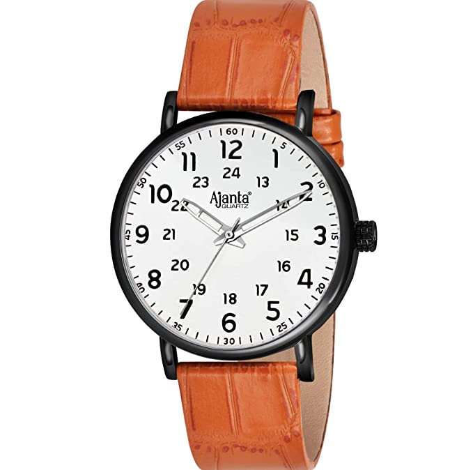 Ajanta Quartz Analogue Dial with Leather Belt Men's Casual Watch