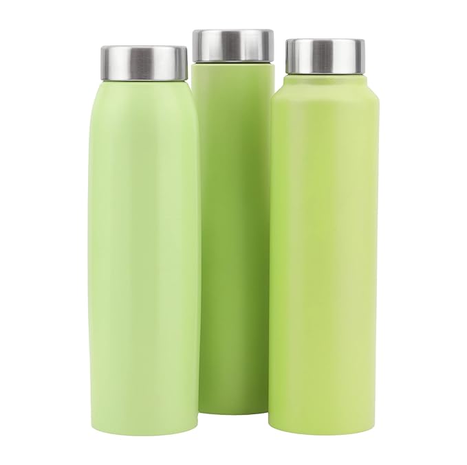 Ankaret Stainless Steel Water Bottle 1L, Green, Sipper Cap (Set of 1)