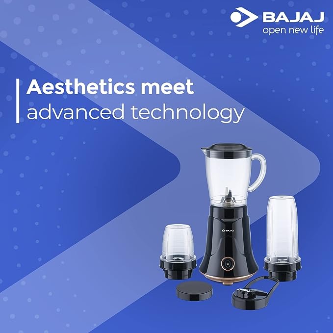 Bajaj Nx-01, Powerful 300W Mixer Grinder, Blender, Juicer And Smoothie Maker With Sipper And Store Lids