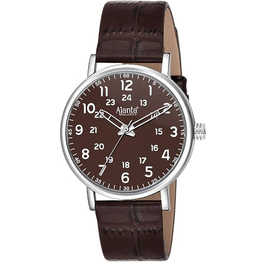 Ajanta Quartz Analogue Dial with Leather Belt Men's Casual Watch