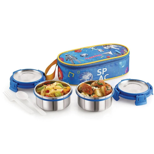 2 Deluxe Kids Food Safe 2 Containers Lunch Box