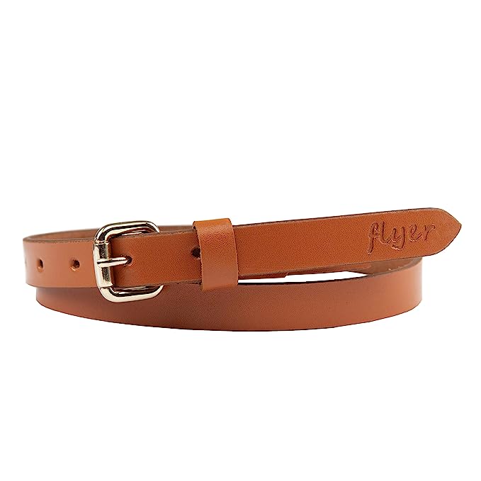 Flyer Women's Leather belt for Women/Girls/Ladies (Formal/Casual) (Colour -Black/Brown/Tan) Buckle Genuine Leather (TAN1314)