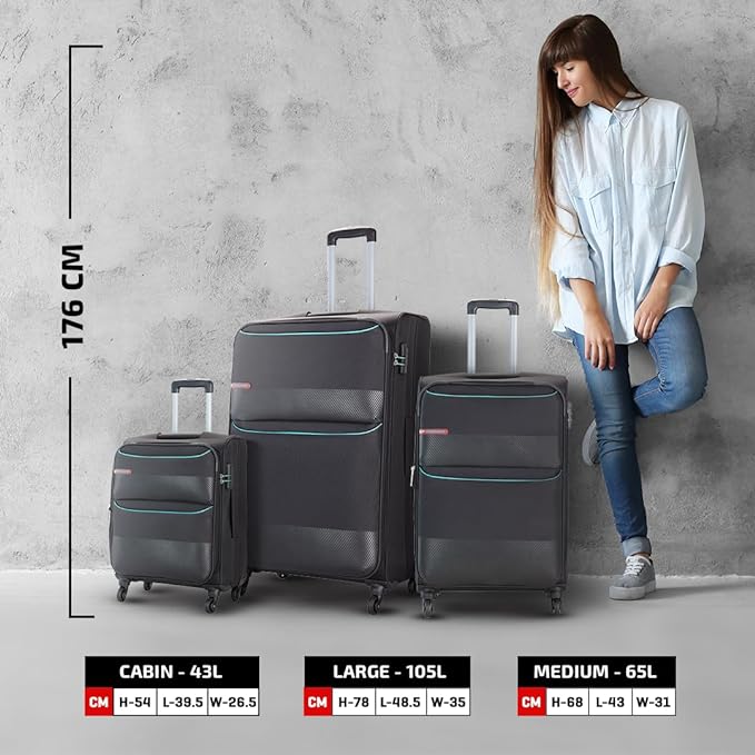 VIP Essencia Durable Polyester Soft Sided Cabin Luggage