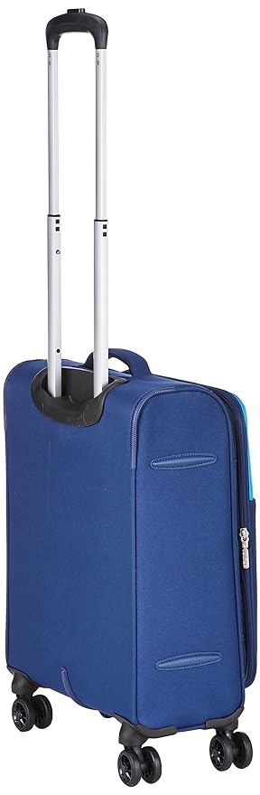 VIP Suprema 55cm Softsided Cabin Size Polyester 8 Spinner Wheels Blue Suitcase