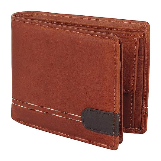 Flyer Men's Leather wallet (Color - Tan) Genuine Leather