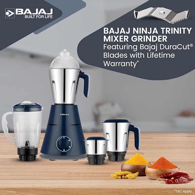 Bajaj Ninja Series Trinity 750W 4 Jar Mixer Grinder