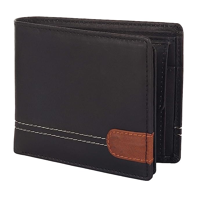Flyer Men's Leather wallet (Color- Black) Branded Genuine Leather Stylish