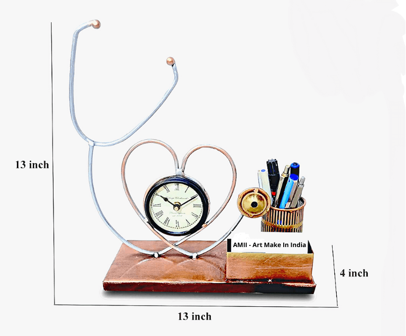 Decorative Metal Doctor Stethoscope Theme Pen Pencil/Business Cards Stand