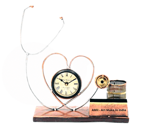 Decorative Metal Doctor Stethoscope Theme Pen Pencil/Business Cards Stand