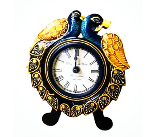 Peacock Table Clock