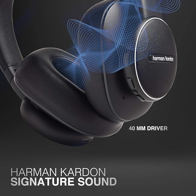 Harman Kardon Fly Bluetooth Wireless Over Ear Headphone with Mic (Black)