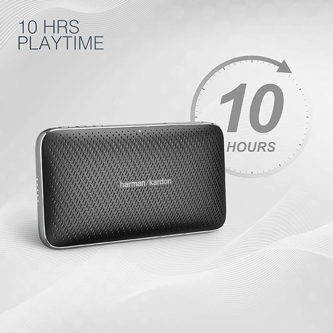 Harman Kardon Esquire Mini 2 Portable Bluetooth Speaker with Mic, 10 Hours of Playtime and Built-in Powerbank (Black)