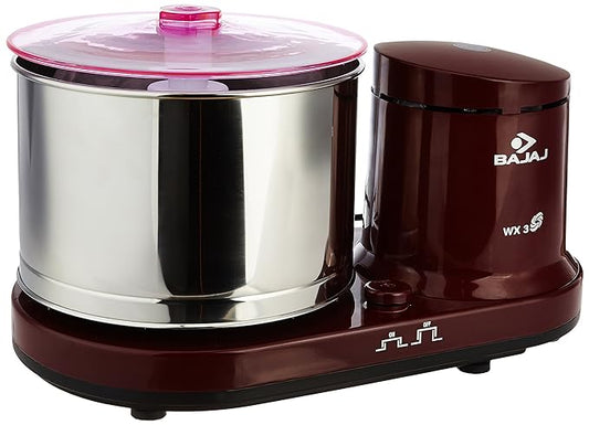 Bajaj WX 3 150-Watt Wet Grinder without Arm (Maroon)