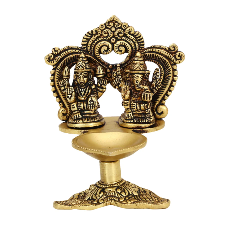 Brass Lakshmi Ganesh Ji Diya (Pack of 1)