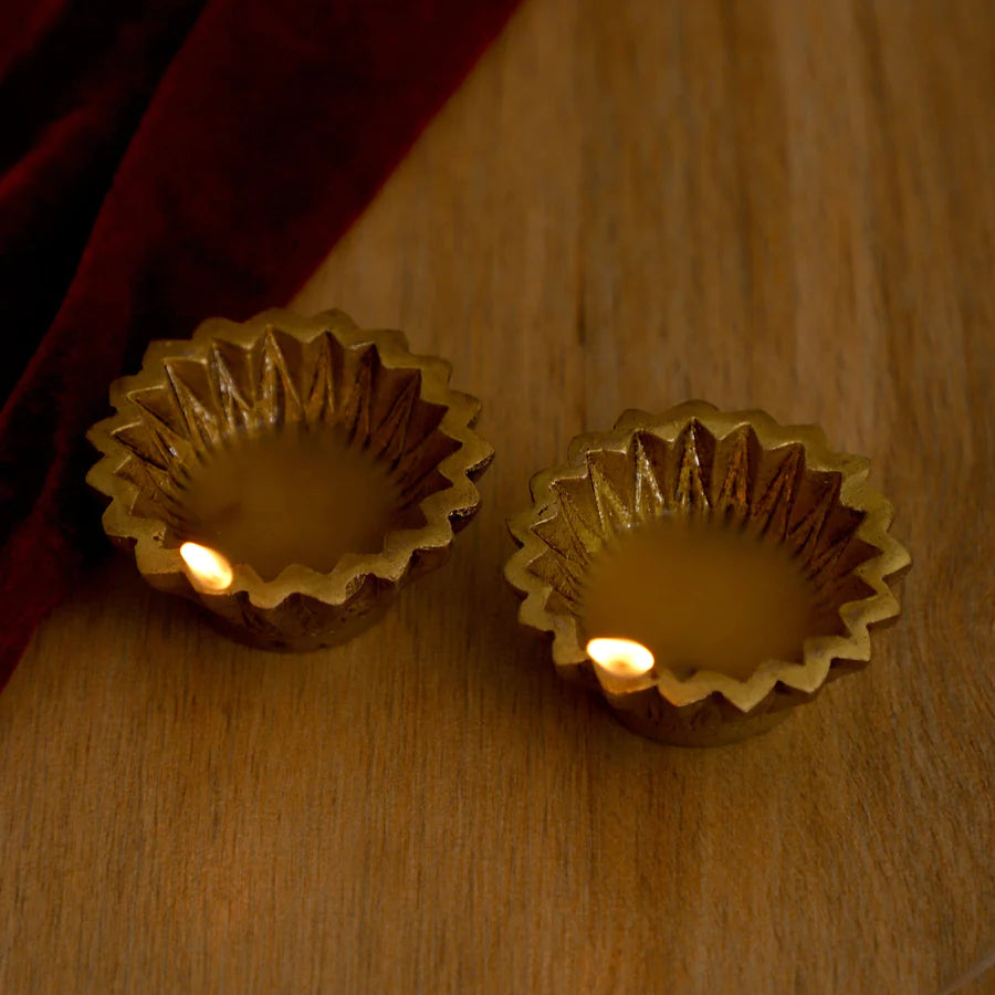 Brass Akhand Diya Pack of 2 (Type 2)