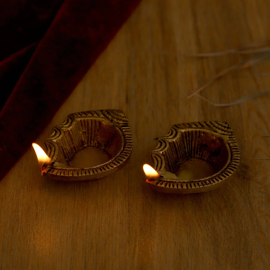 Brass Akhand Diya Pack of 2 (Type 10)