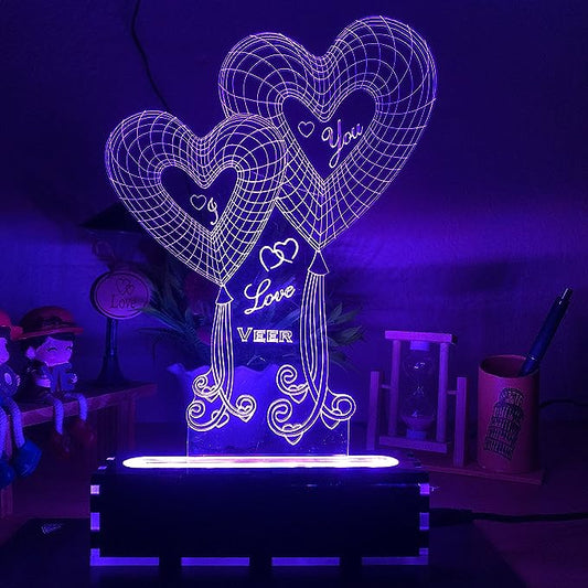 Personalised 3D Illusion Led Lamp, Engraved Night Lamps
