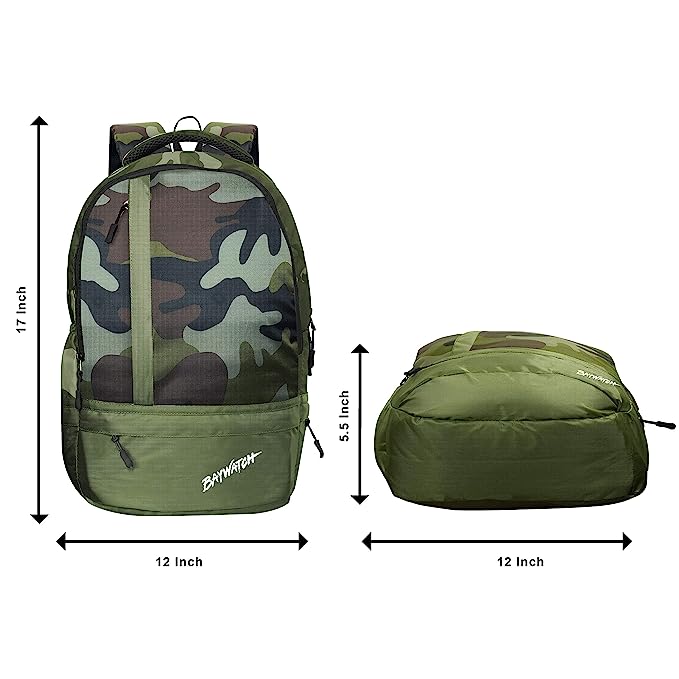 Small 20 L Laptop Backpack BW-BP07-BRGRN Army Printed
