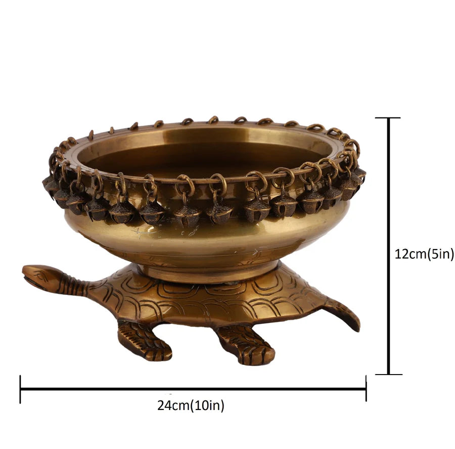 Art Brass Turtle Urli Bowl Dark