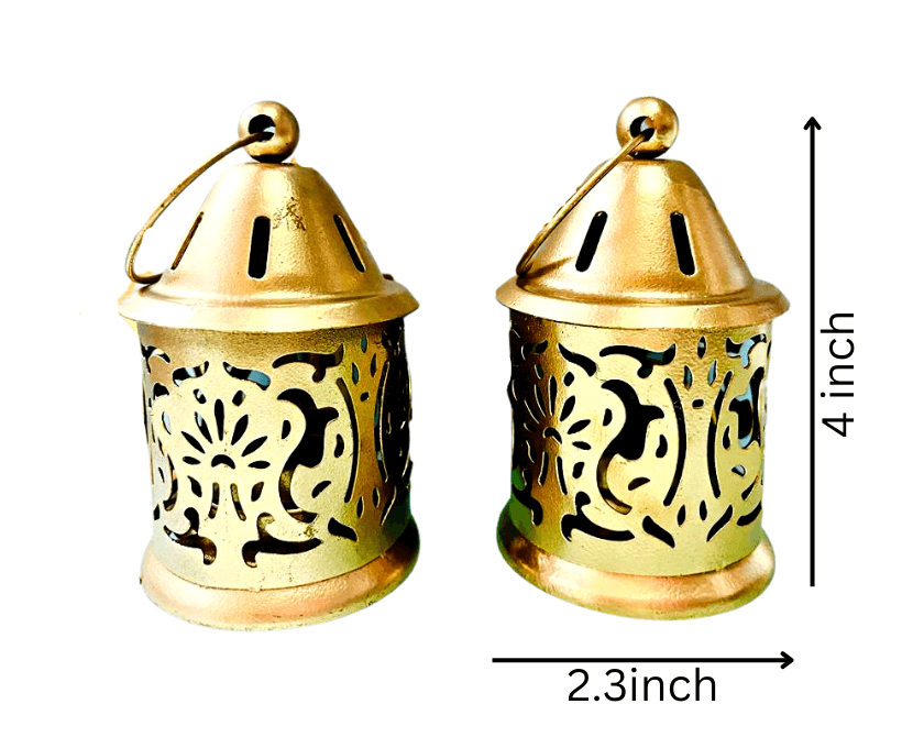 Metal hanging lantern tea light holder