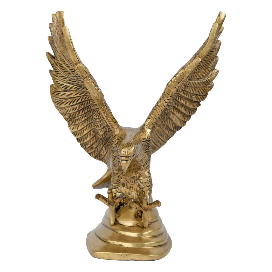 Art Brass Eagle Open Wing Statue - (Golden)