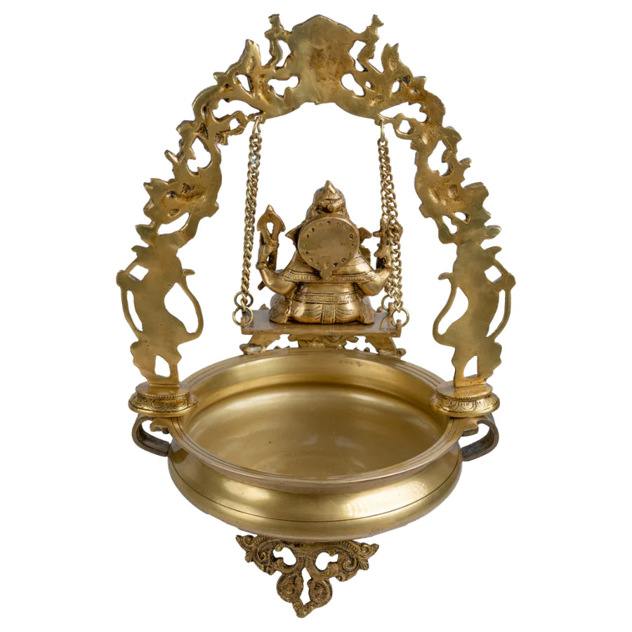 Art Brass Big Ganesh Ji on Swing Urli Bowl