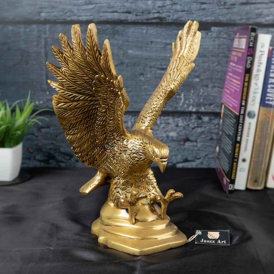 Art Brass Eagle Open Wing Statue - (Golden)