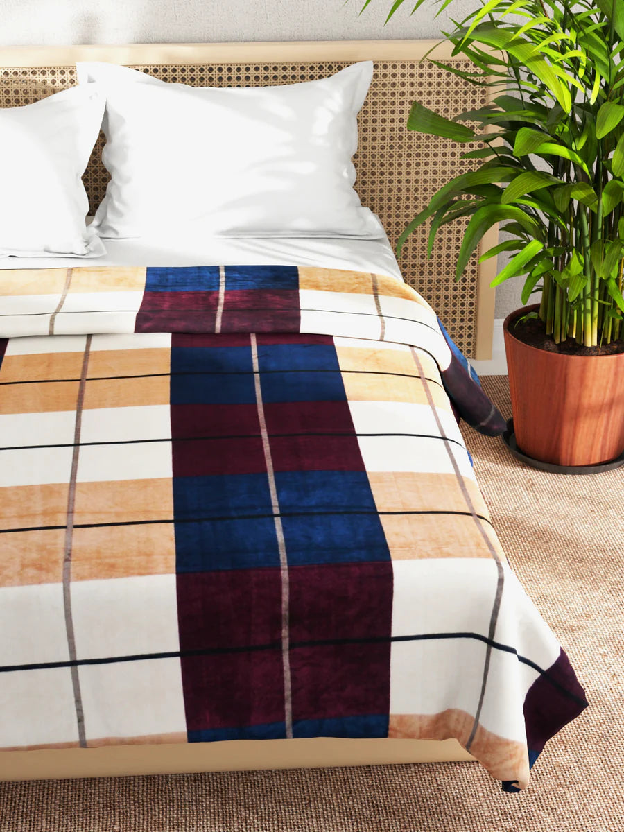 Ultra Soft Microfiber Double Bed Ac Blanket (pride-checks-multi)