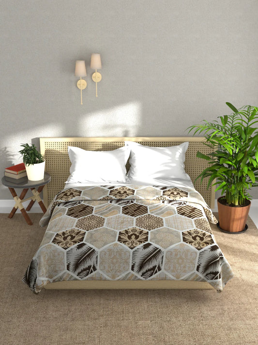 Ultra Soft Microfiber Double Bed Ac Blanket (pride-geometrical-brown/multi)