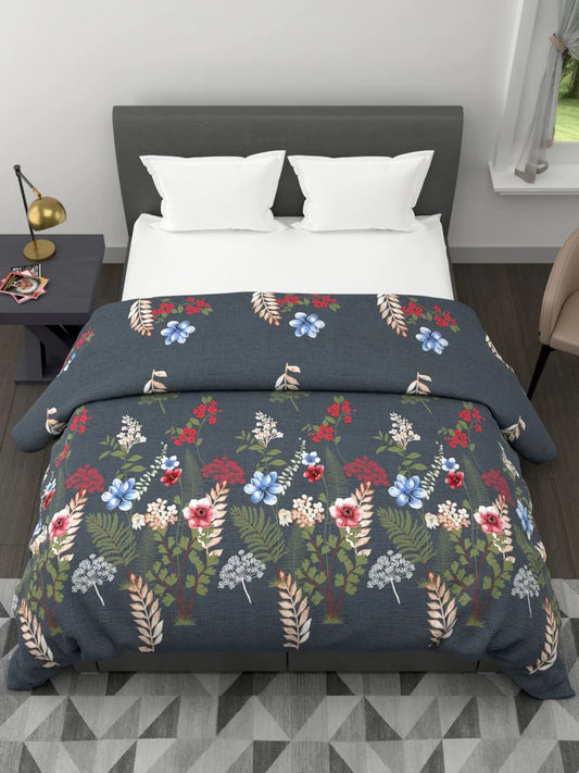Super Soft Microfiber Double Comforter For All Weather (floral-multi)