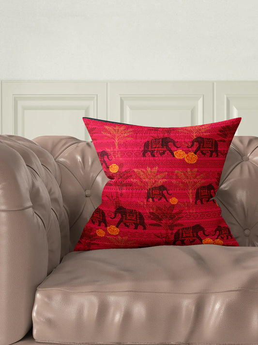Designer Digital Printed Silky Smooth Cushion Covers (animal print-red/black)