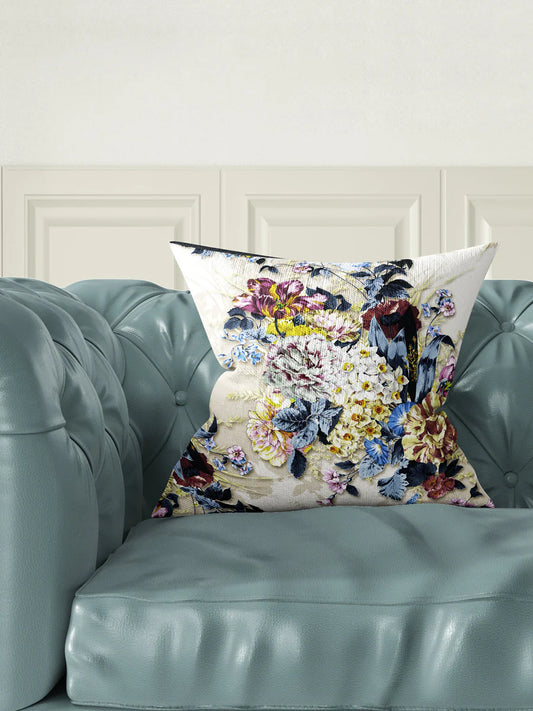 Designer Digital Printed Silky Smooth Cushion Covers (floral-multi)