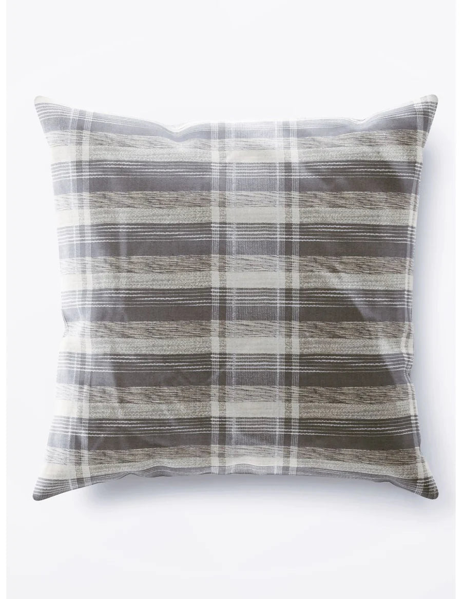 Decorative Hand Loom Cotton Jute Cushion Covers (checks-grey/beige)