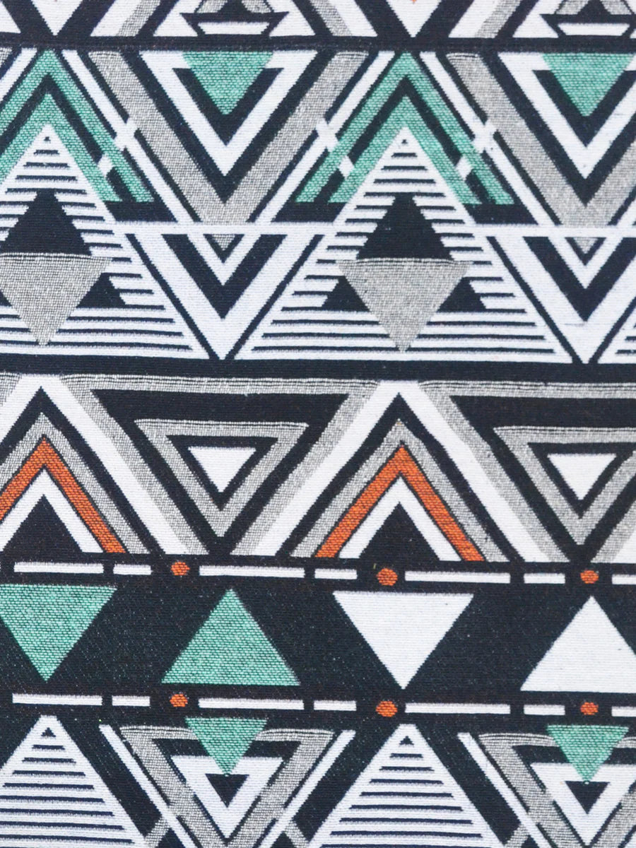 Decorative Hand Loom Cotton Jute Cushion Covers (geometric-black/multi)