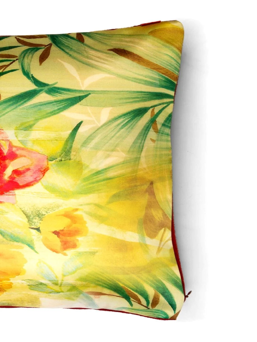 Designer Digital Printed Silky Smooth Cushion Covers (ruyal-yellow/green)