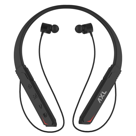 AXL GN01 Falcon Wireless Gaming Neckband Up to 30Hrs Playtime, Bluetooth 5.0, 3D Sound Quality with Mic, Type-C Charging, IPX4 (Black)