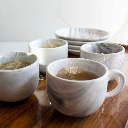 Charcoal Cups and Saucer