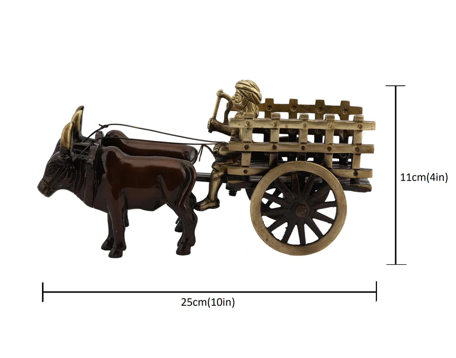Vintage Brass Bullock Cart (Pack of 1)