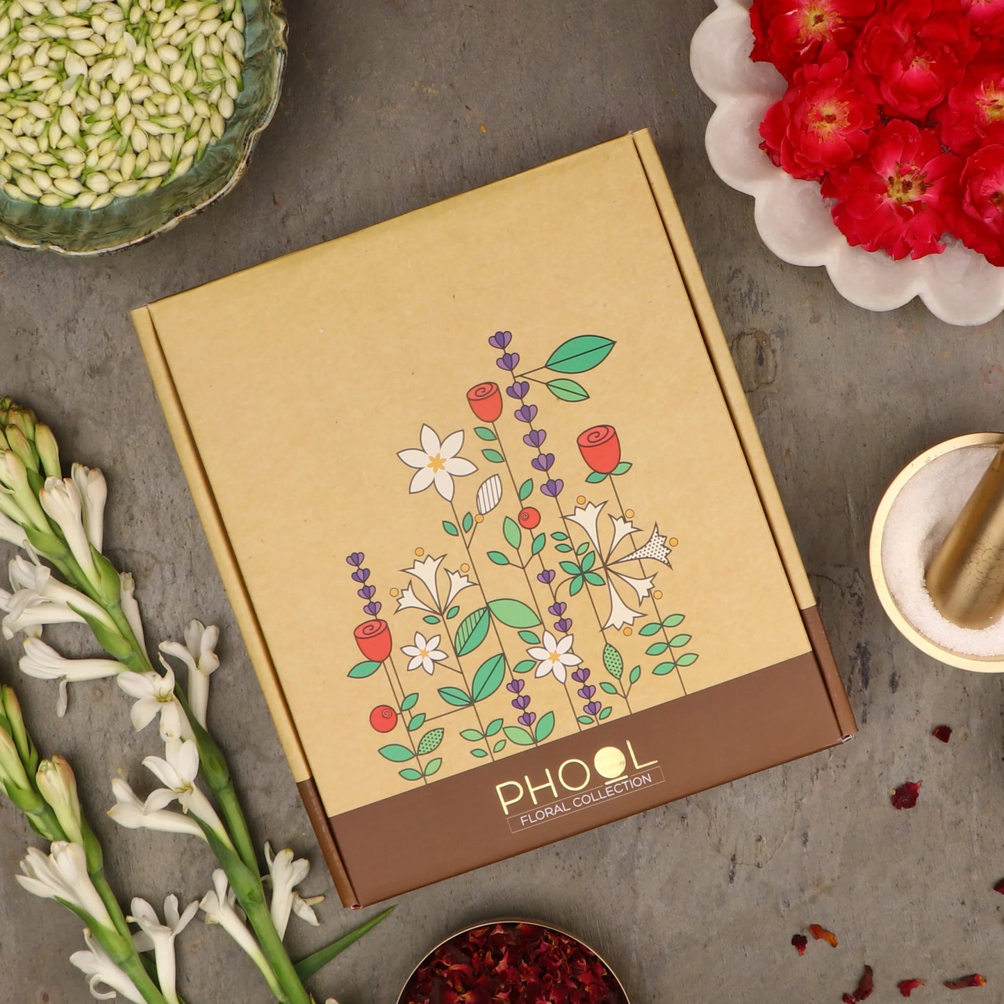 Phool Floral Gift Box- Natural Incense Collection ( 4 Fragrances)